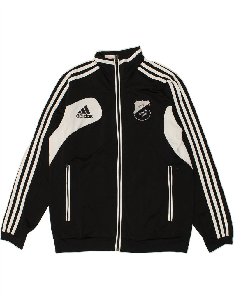 ADIDAS Boys Graphic Tracksuit Top Jacket 13-14 Years Black Colourblock | Vintage Adidas | Thrift | Second-Hand Adidas | Used Clothing | Messina Hembry 