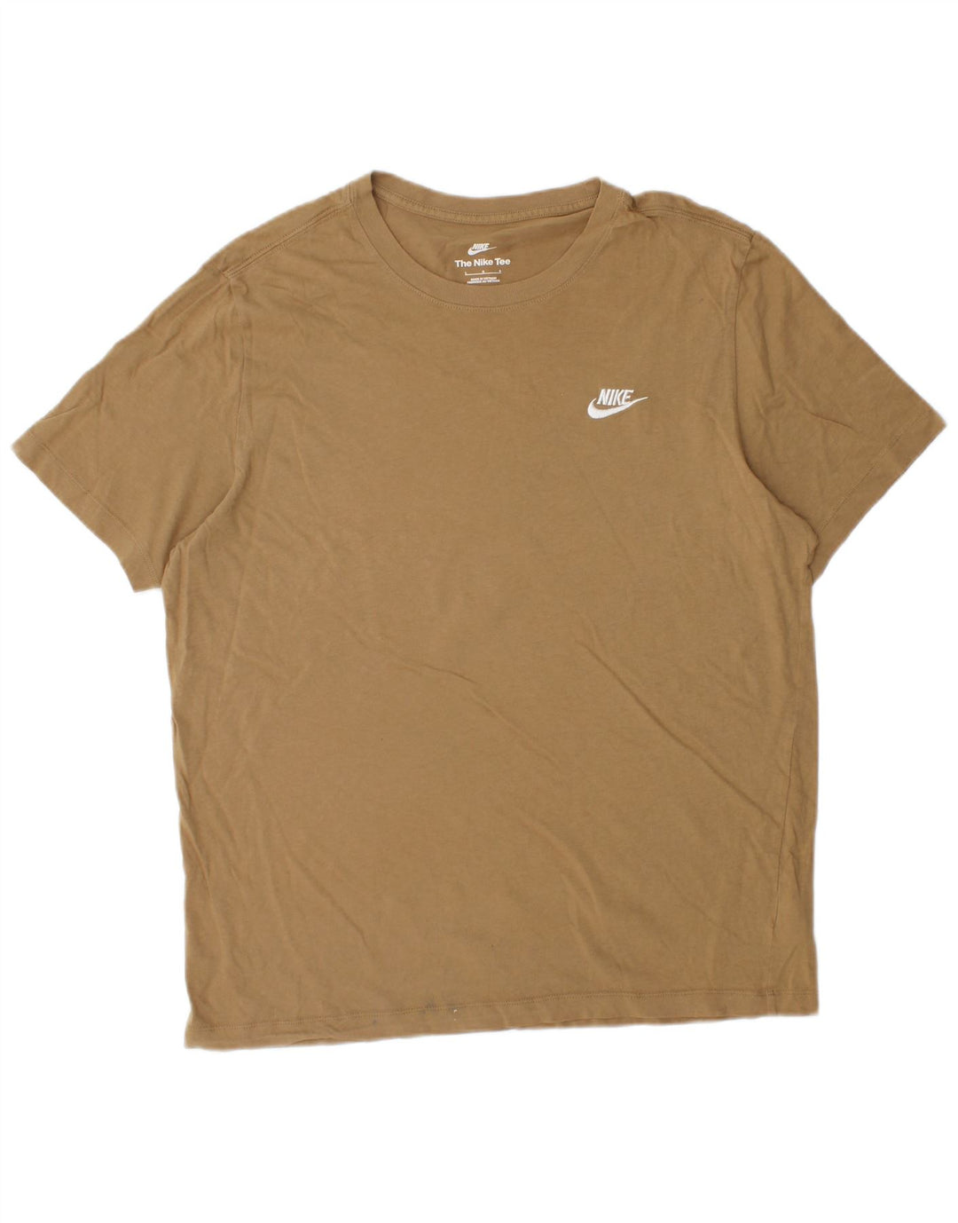 Nike Mens T-Shirt Top Large Brown Cotton