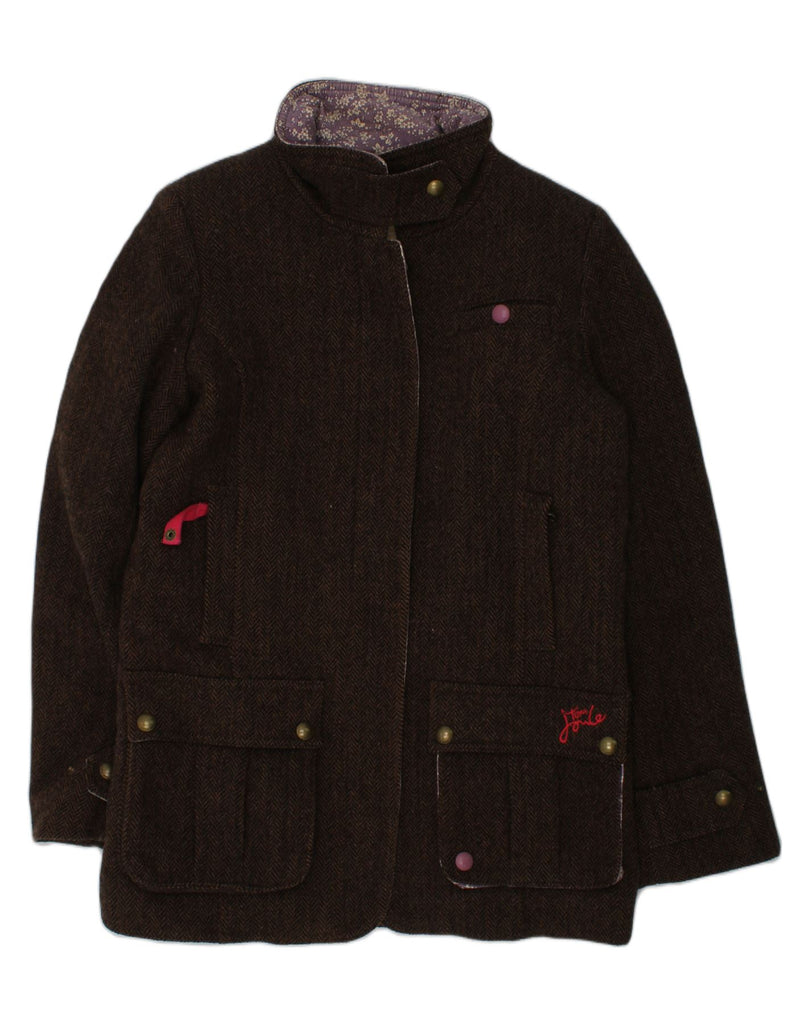 JOULES Girls Overcoat 11-12 Years Purple Herringbone Wool | Vintage Joules | Thrift | Second-Hand Joules | Used Clothing | Messina Hembry 