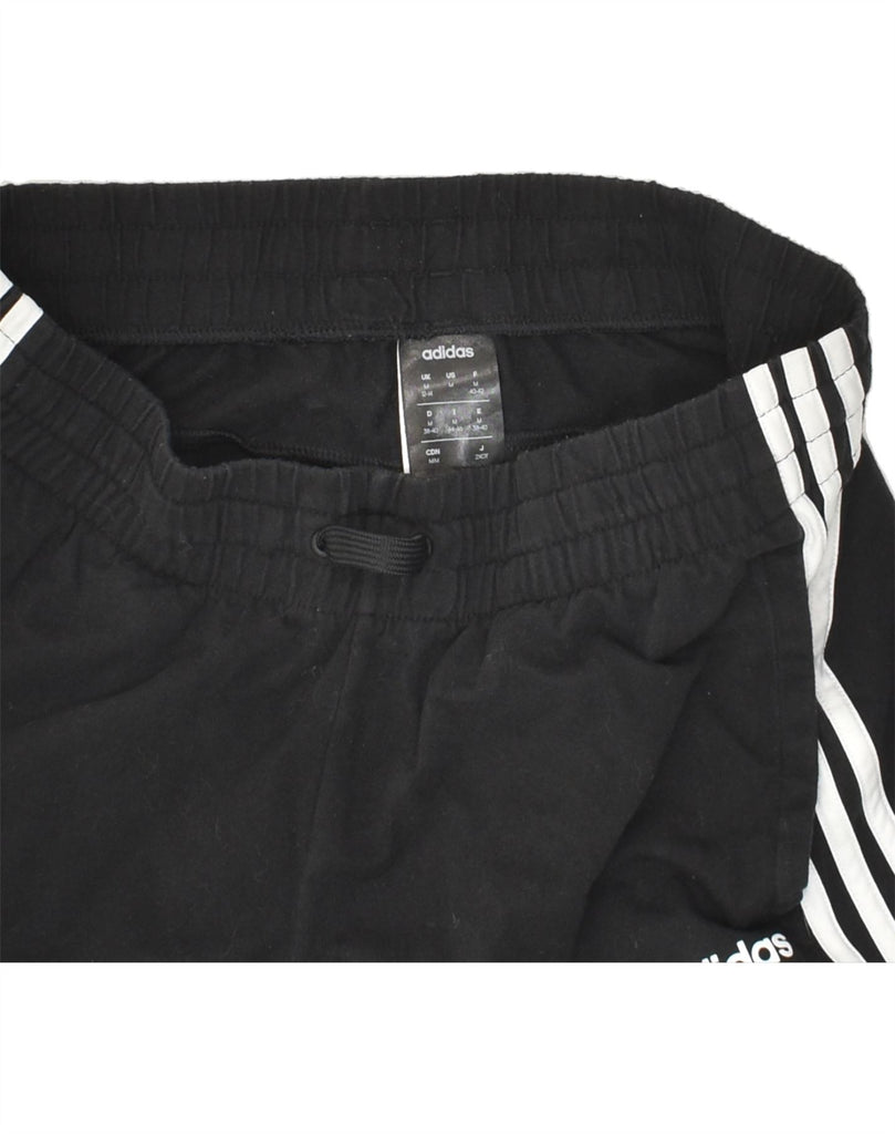 ADIDAS Womens Tracksuit Trousers Joggers UK 12/14 Medium Black Cotton | Vintage Adidas | Thrift | Second-Hand Adidas | Used Clothing | Messina Hembry 