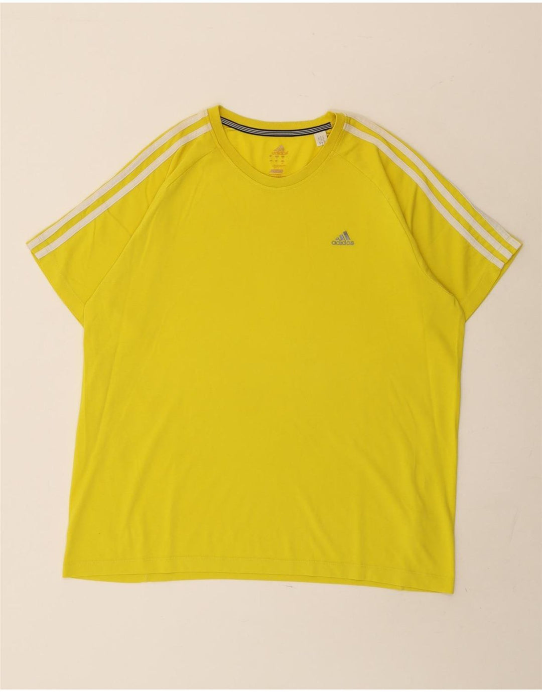 Adidas Mens Climalite T-Shirt Top Large Yellow Cotton