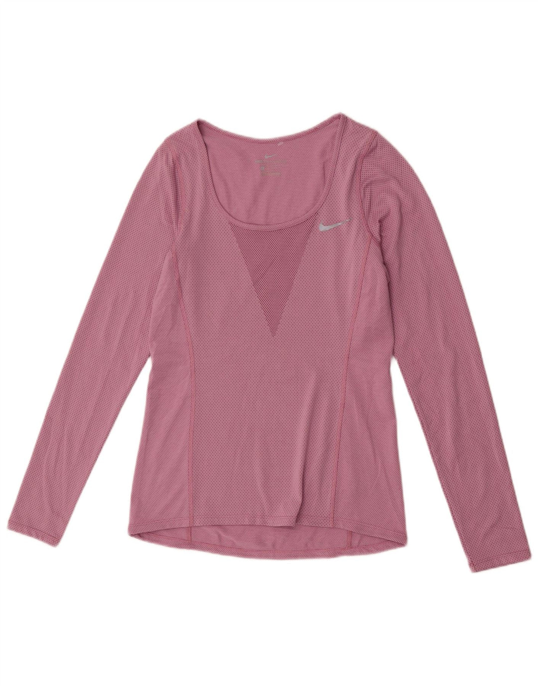 Nike Womens Top Long Sleeve UK 6 XS Pink Polyester