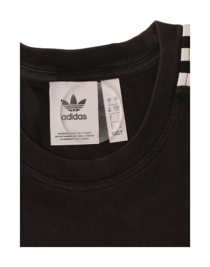 ADIDAS Mens Graphic T-Shirt Top Small Black Cotton Vintage Adidas and Second-Hand Adidas from Messina Hembry 