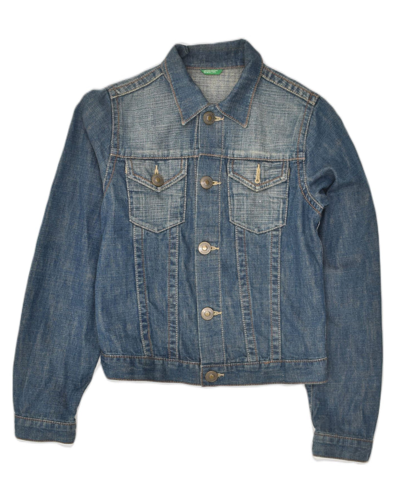 BENETTON Girls Denim Jacket 11-12 Years XL Blue Cotton | Vintage Benetton | Thrift | Second-Hand Benetton | Used Clothing | Messina Hembry 