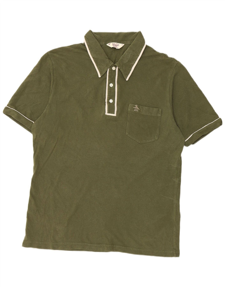 Penguin Mens Polo Shirt 2XL Green Cotton