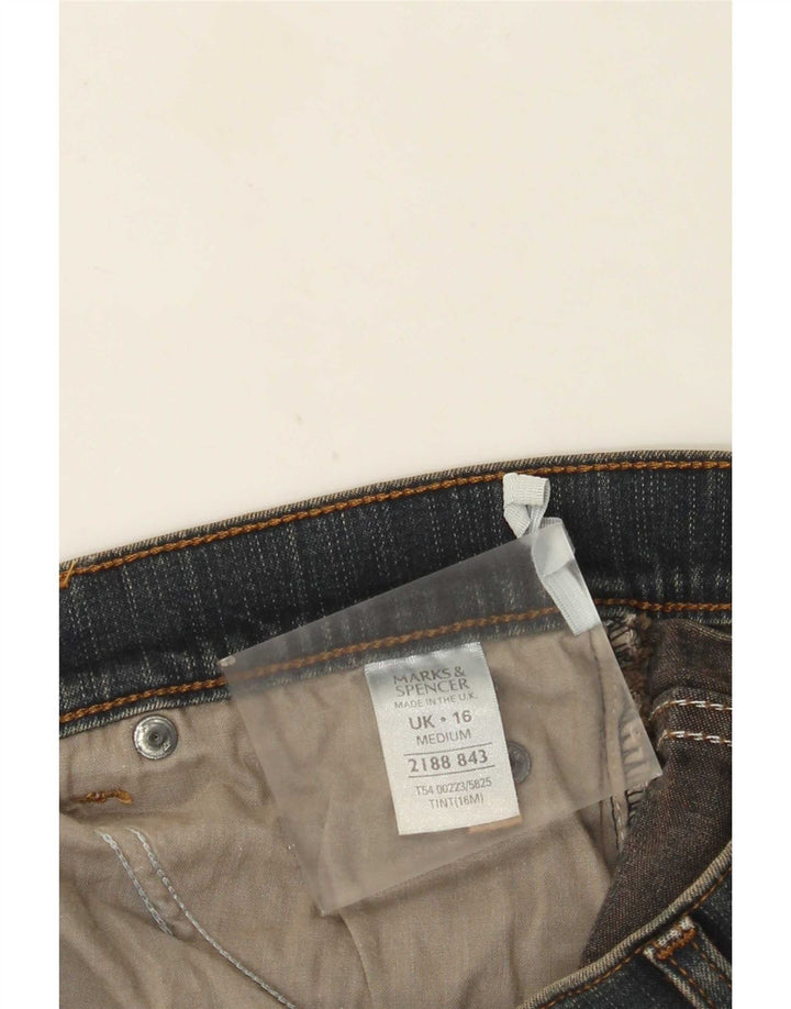 Marks & Spencer Womens Bootcut Jeans UK 16 Large W32 L31 Blue Cotton