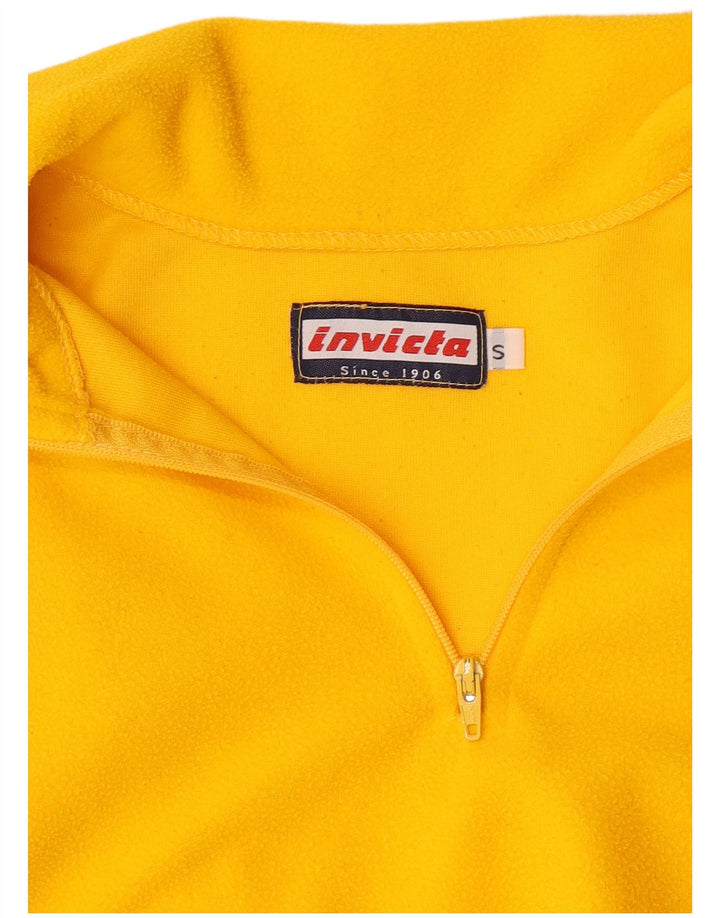 Invicta Womens Zip Neck Fleece Jumper UK 10 Small Yellow