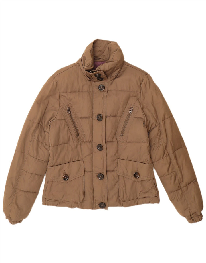 Marlboro Classics Womens Padded Jacket EU 44 XL Brown Cotton