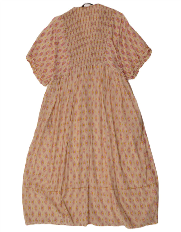 Zara Womens Kaftan Dress UK 12 Medium Off White Ikat Viscose