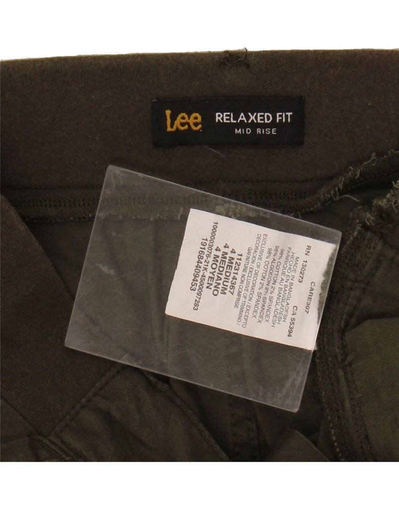 LEE Womens Mid Rise Relaxed Fit Capri Trousers US 4 Small W30 L21 Khaki Vintage Lee and Second-Hand Lee from Messina Hembry 