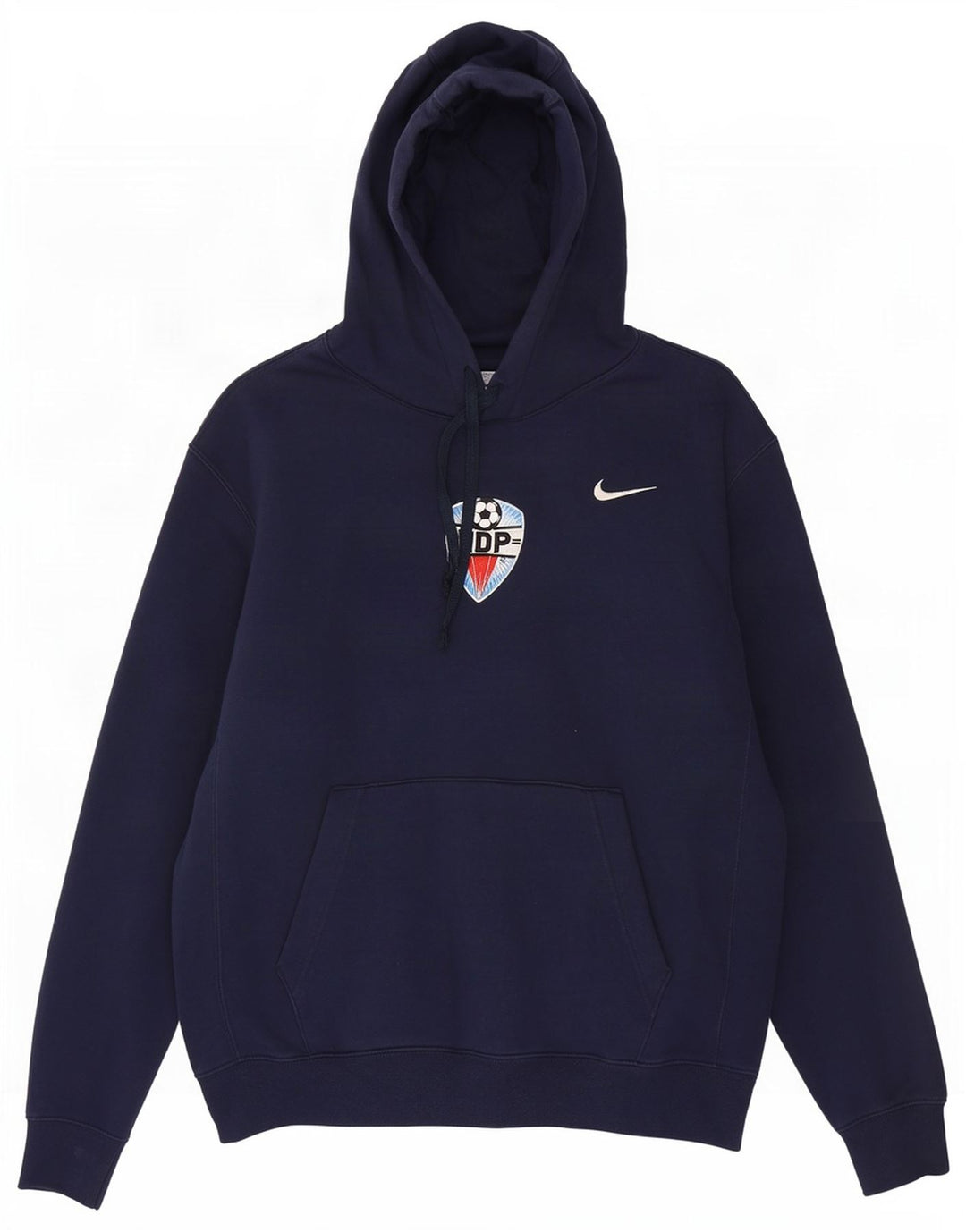 Nike Mens Hoodie Jumper Medium Navy Blue Cotton
