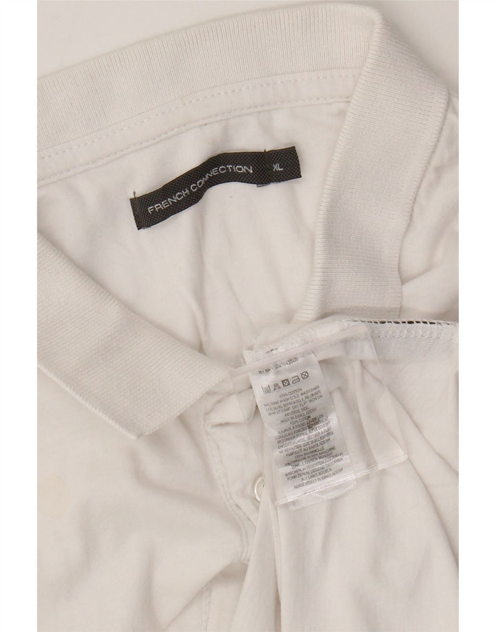 French Connection Mens Polo Shirt XL White Cotton