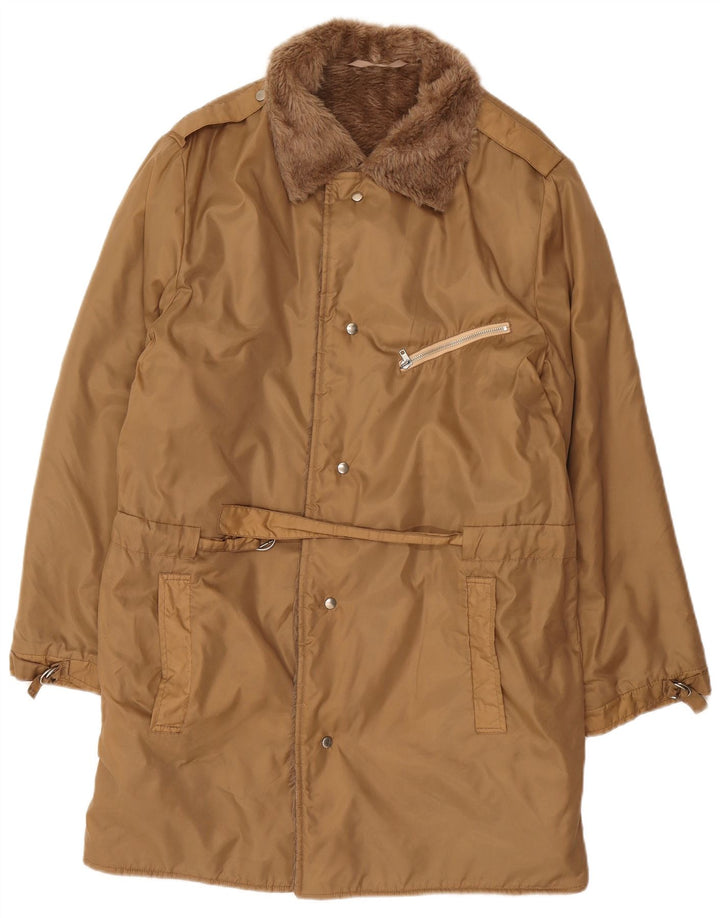VINTAGE Mens Parka Jacket UK 40 Large Brown