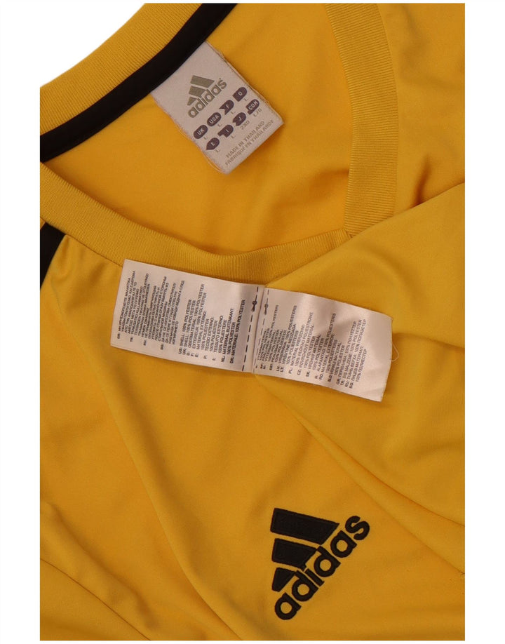 Adidas Mens T-Shirt Top Large Yellow Polyester