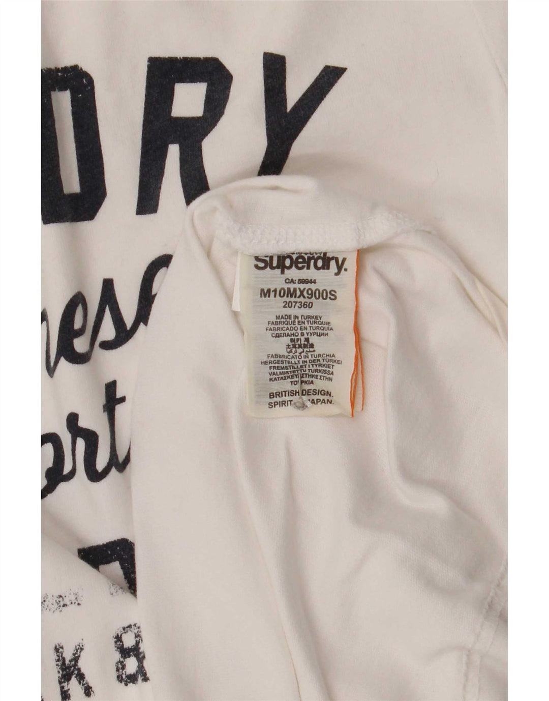 Superdry Mens Graphic T-Shirt Top Medium White Cotton