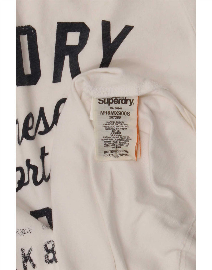 Superdry Mens Graphic T-Shirt Top Medium White Cotton