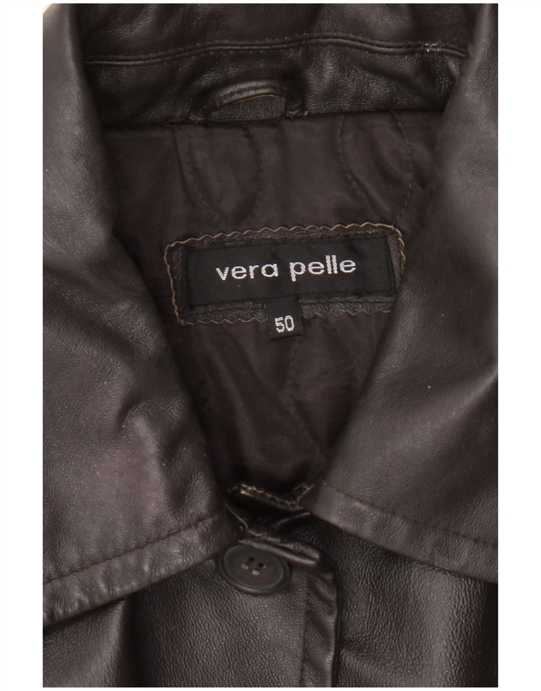 Vintage Womens Leather Coat IT 50 XL Brown Leather
