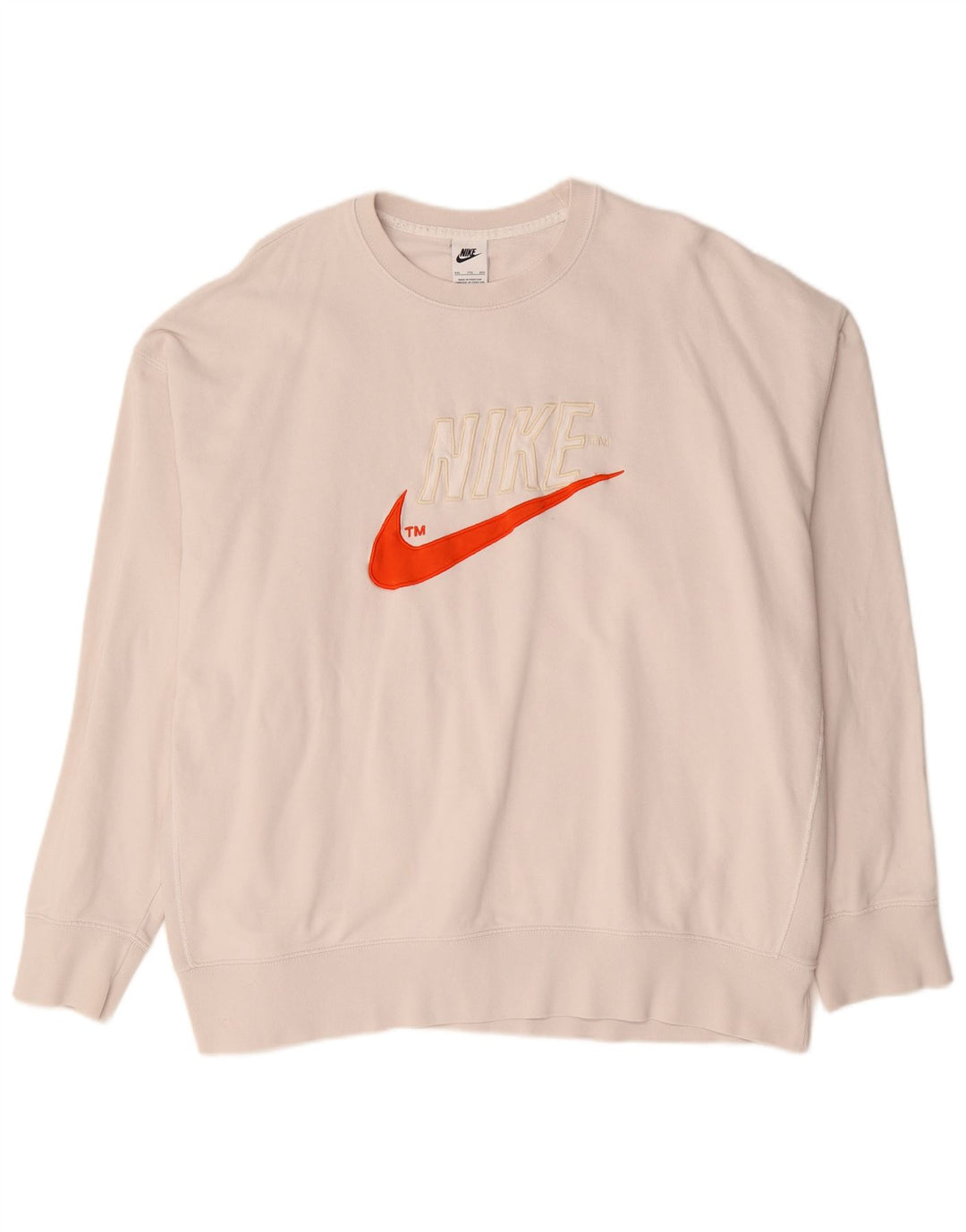 Nike Mens Graphic Sweatshirt Jumper 2XL White Cotton