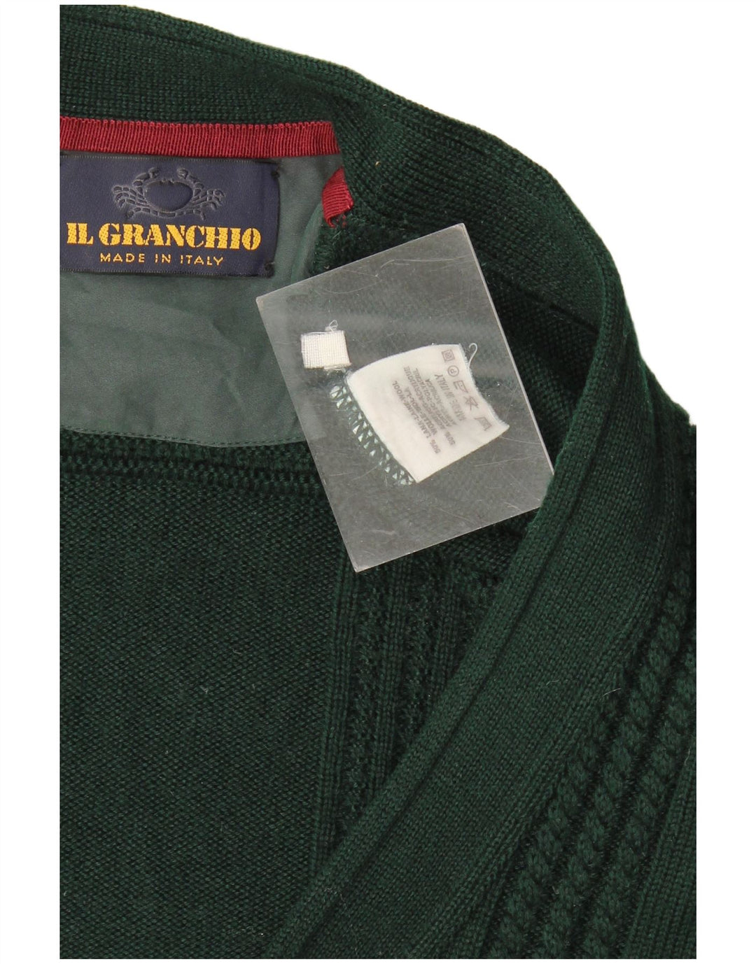 Il Granchio Mens Cardigan Sweater XL Green Wool