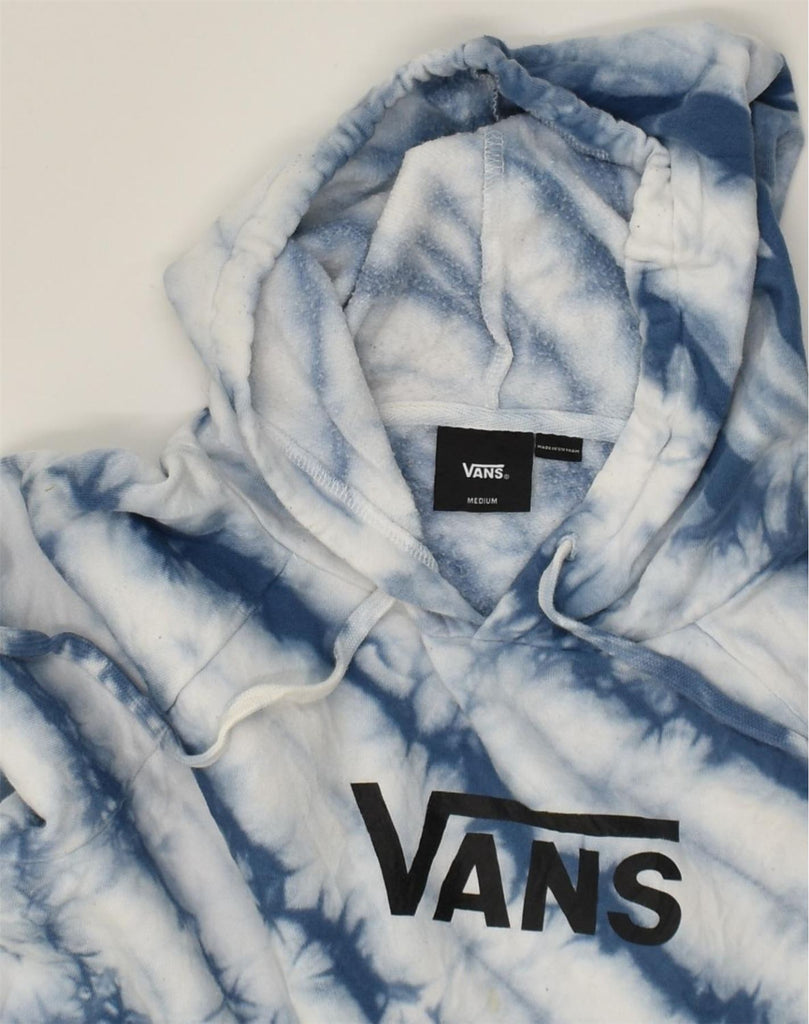 VANS Womens Graphic Hoodie Jumper UK 14 Medium Blue Tie Dye Cotton | Vintage Vans | Thrift | Second-Hand Vans | Used Clothing | Messina Hembry 