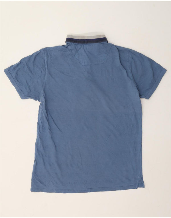 Timberland Mens Graphic Slim Fit Polo Shirt Medium Blue Pinstripe Cotton