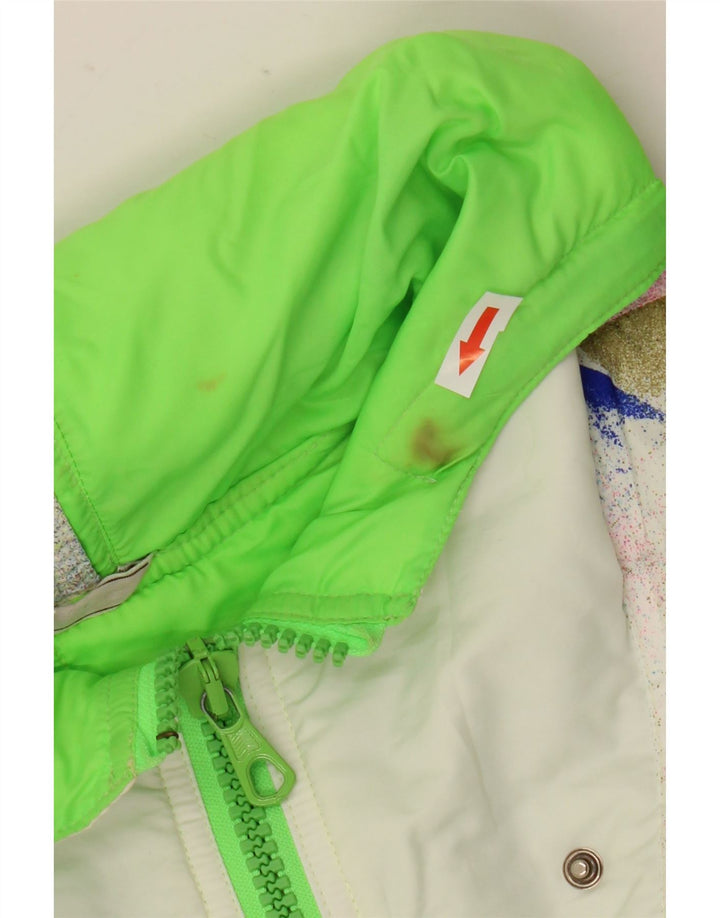 Brunik Womens Hooded Windbreaker Jacket IT 46 Large Multicoloured Geometric