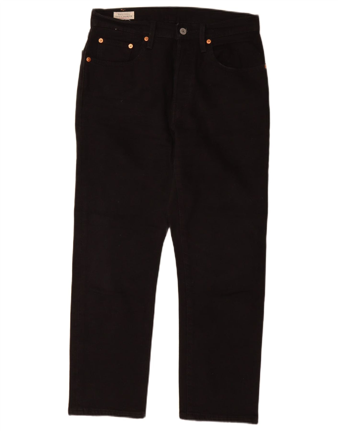 Levi's Womens 501 Straight Jeans W27 L26 Black Cotton