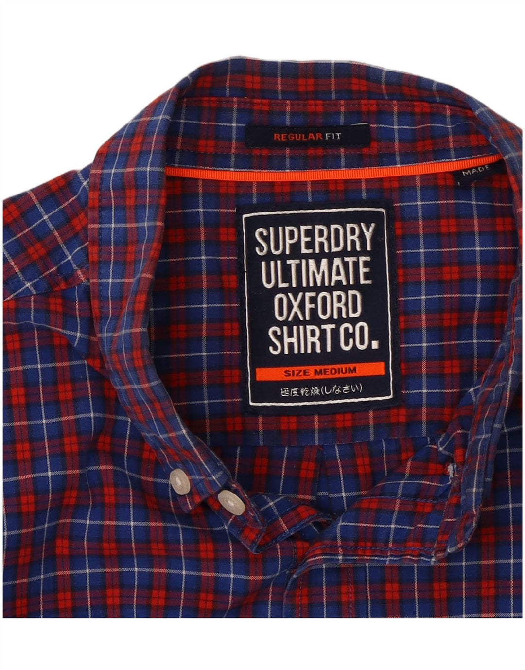 SUPERDRY Mens Shirt Medium Blue Check Cotton