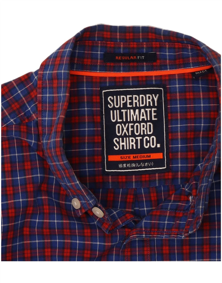 SUPERDRY Mens Shirt Medium Blue Check Cotton