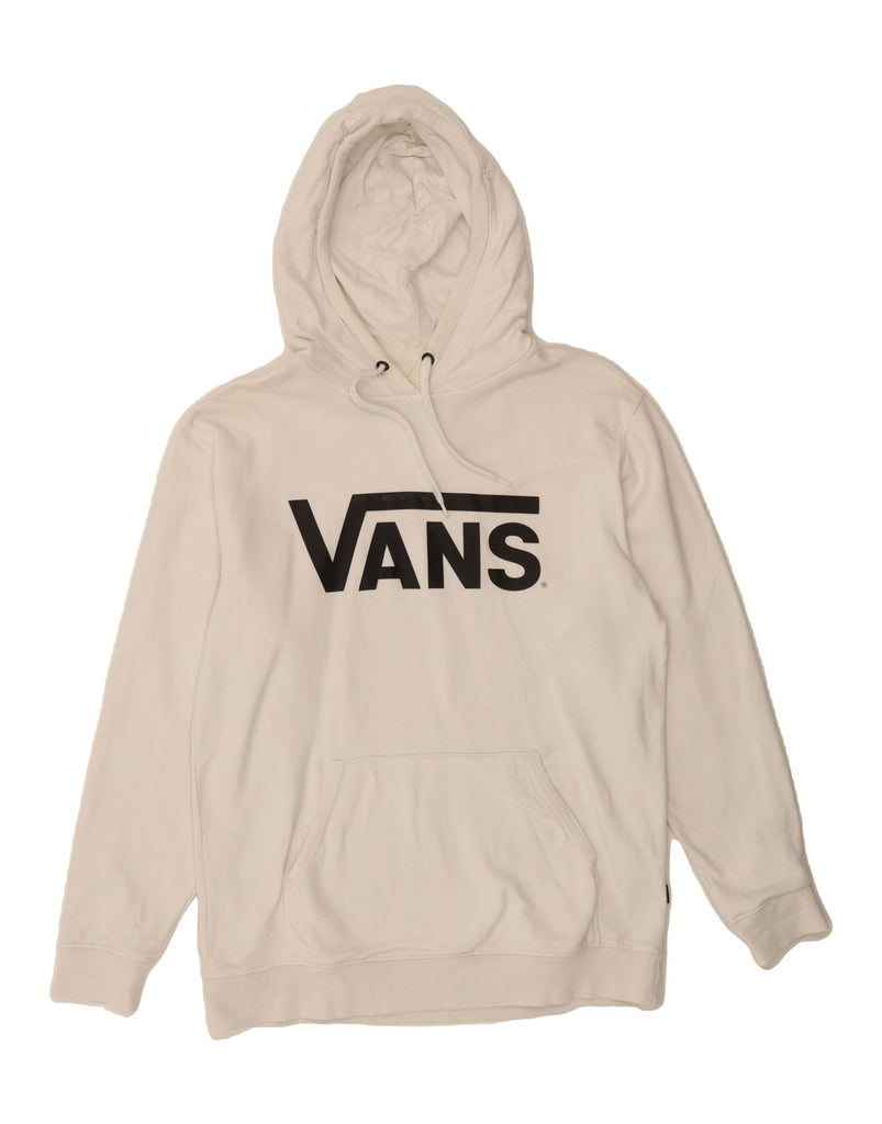 VANS Mens Graphic Hoodie Jumper Large White Cotton Vintage Vans and Second-Hand Vans from Messina Hembry 