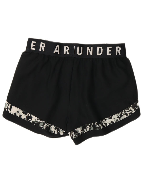 Under Armour Womens Abstract Pattern Sport Shorts UK 12 Medium Black