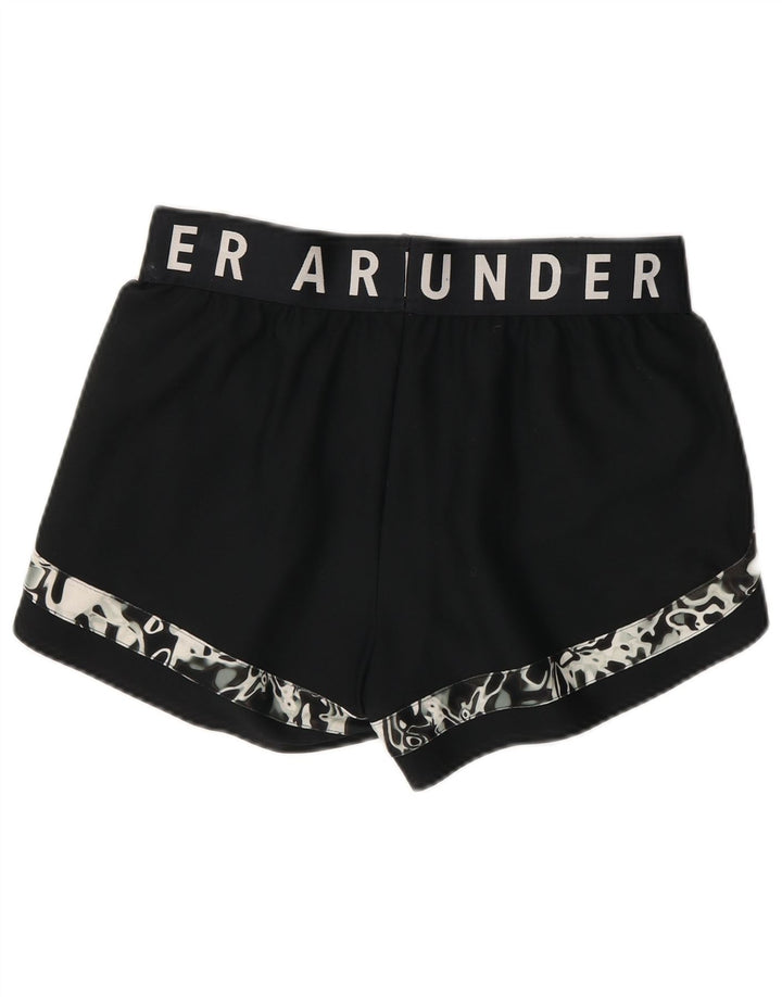 Under Armour Womens Abstract Pattern Sport Shorts UK 12 Medium Black