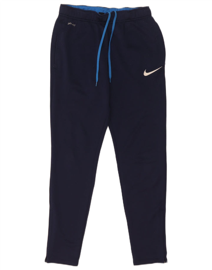Nike Mens Dri Fit Tracksuit Trousers Small  Navy Blue Polyester