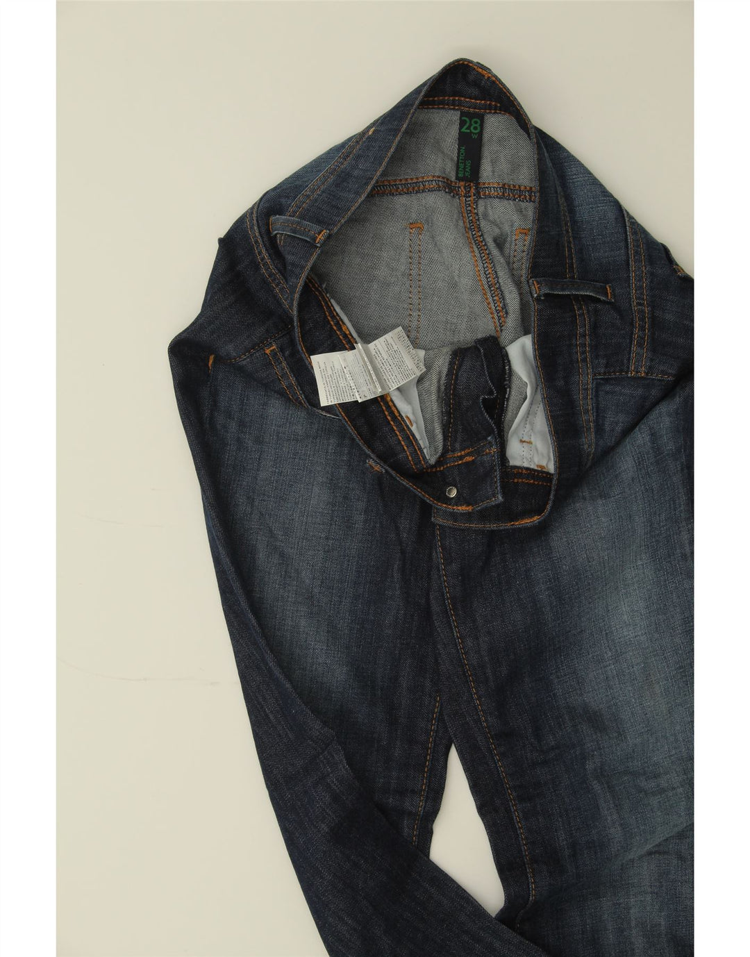 BENETTON Womens Slim Jeans W28 L31 Blue Cotton Vintage Benetton and Second-Hand Benetton from Messina Hembry 