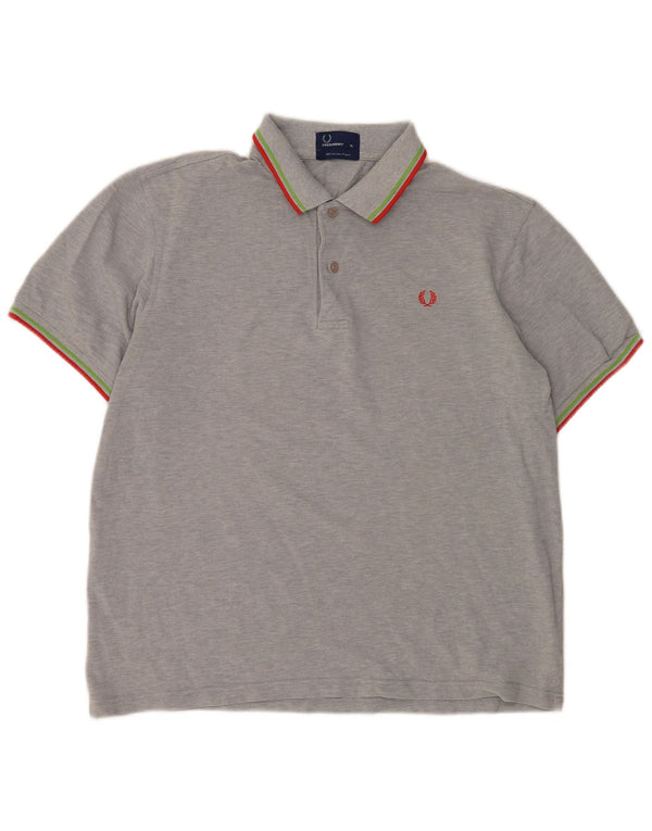 Fred Perry Mens Polo Shirt XL Grey Flecked Cotton