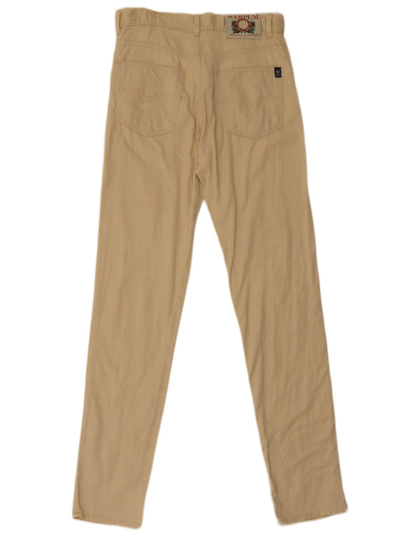 Wampum Womens High Waist Skinny Casual Trousers IT 46 Large W30 L32 Beige