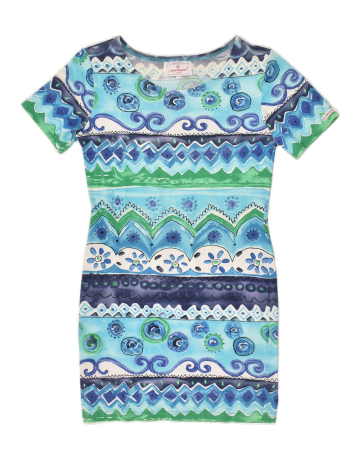 LAURA BIAGIOTTI Girls Abstract Pattern Sheath Dress 11-12 Years Blue | Vintage Laura Biagiotti | Thrift | Second-Hand Laura Biagiotti | Used Clothing | Messina Hembry 