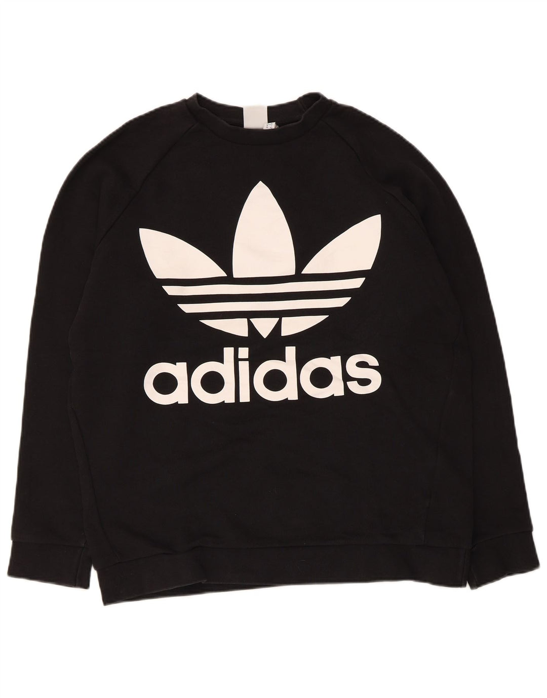 ADIDAS Womens Graphic Oversized Sweatshirt Jumper UK 10 Small Black Cotton