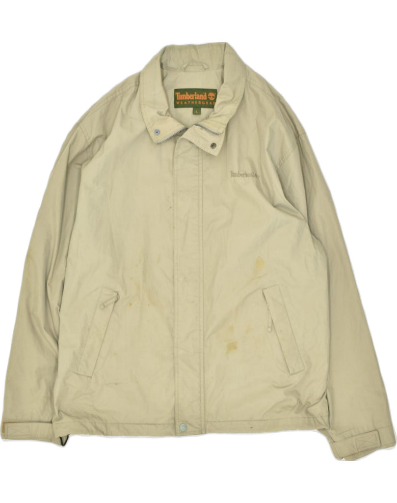 TIMBERLAND Mens Windbreaker Jacket UK 40 Large Khaki Cotton | Vintage Timberland | Thrift | Second-Hand Timberland | Used Clothing | Messina Hembry 