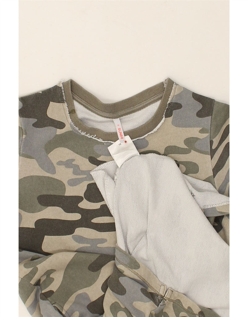 SUN68 Girls T-Shirt Dress 9-10 Years Grey Camouflage Cotton | Vintage Sun68 | Thrift | Second-Hand Sun68 | Used Clothing | Messina Hembry 