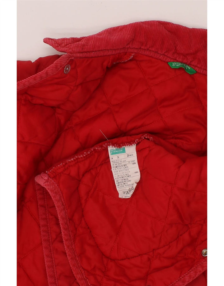 BENETTON Baby Boys Quilted Jacket 6-9 Months Red Polyamide