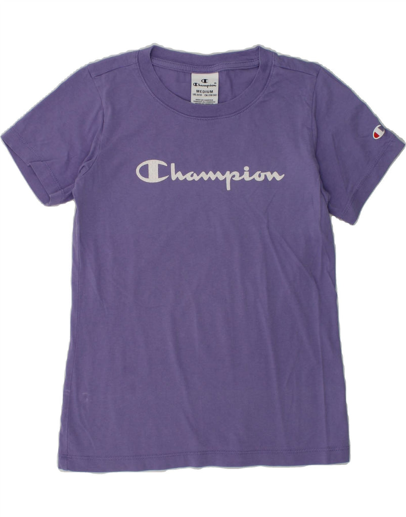 CHAMPION Girls Graphic T-Shirt Top 9-10 Years Medium  Purple | Vintage Champion | Thrift | Second-Hand Champion | Used Clothing | Messina Hembry 