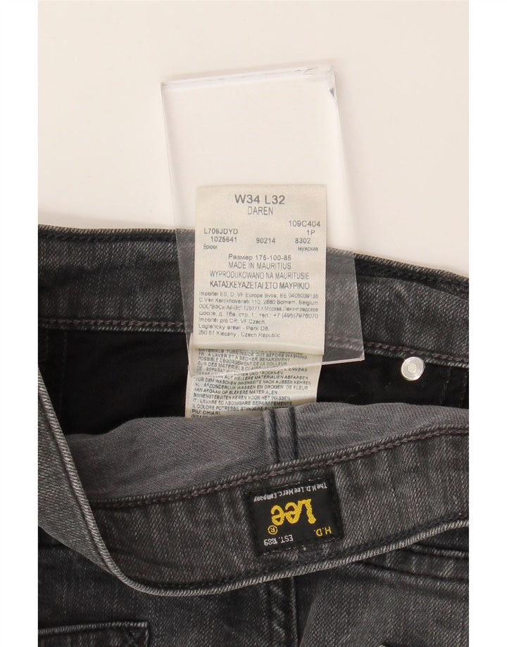 LEE Mens Daren Straight Jeans W34 L32 Grey Cotton