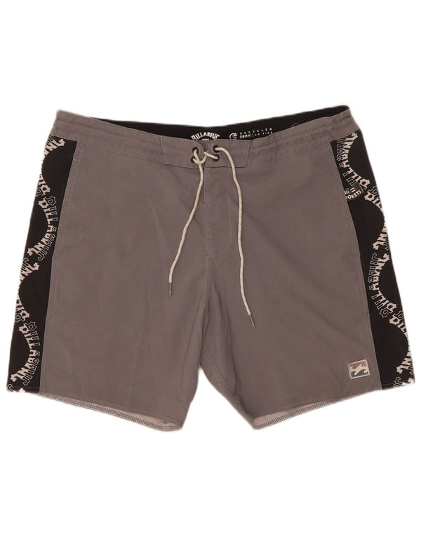 Billabong Mens Graphic Swimming Shorts Large Grey Colourblock Polyester