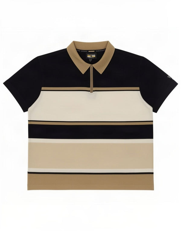Navigare Mens Polo Shirt Large Multicoloured Striped Cotton