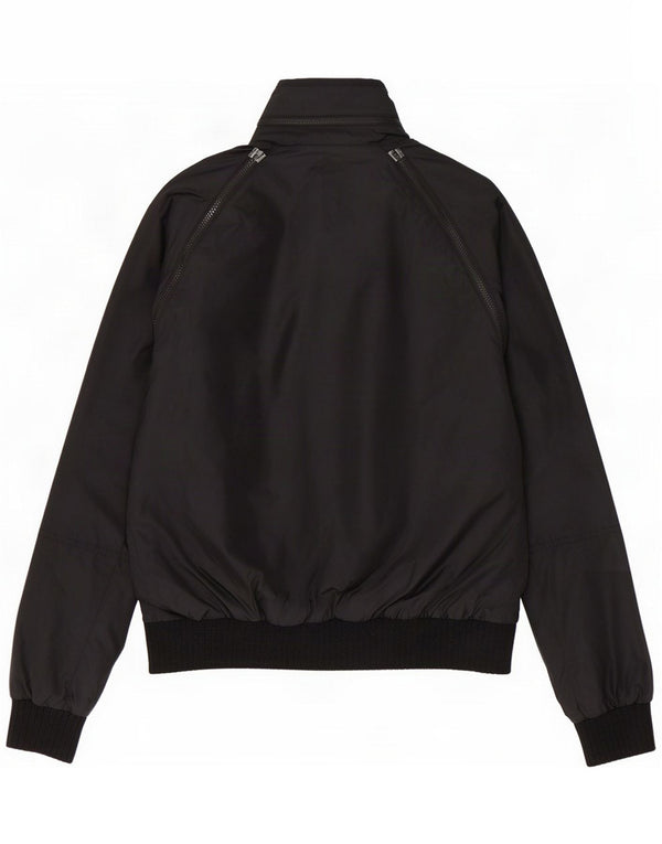 55DSL Mens Hooded Bomber Jacket UK 38 Medium Black Polyester