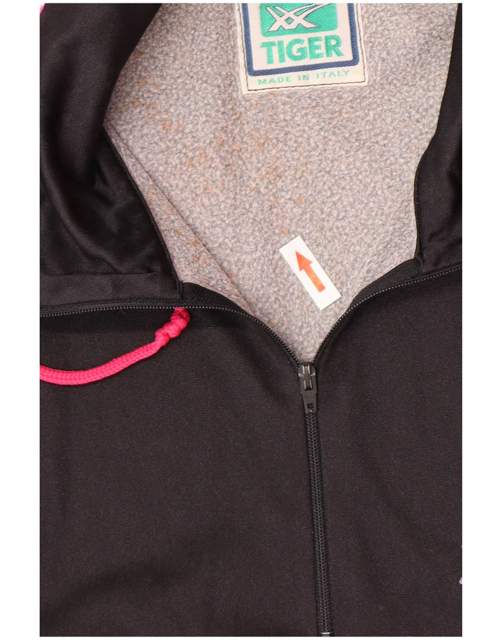 Asics Womens Pullover Tracksuit Top IT 48 Small Black Colourblock 90s