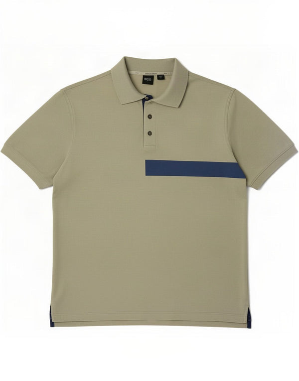 Hugo Boss Mens Polo Shirt Large Green Colourblock