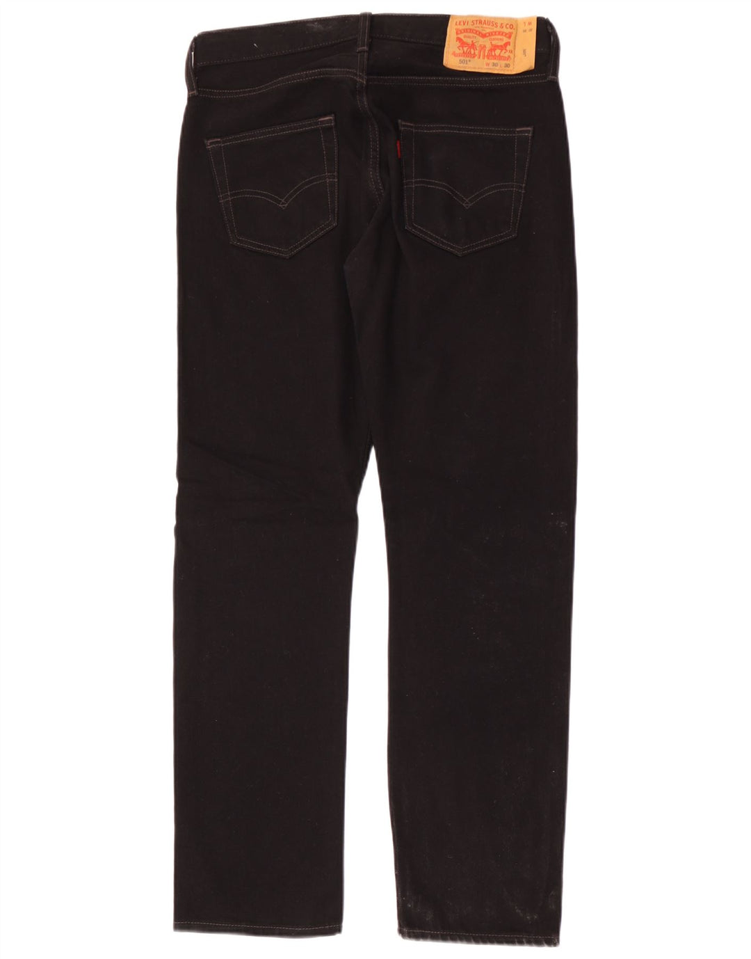 Levi's Mens 501 Straight Jeans W30 L30 Black Cotton