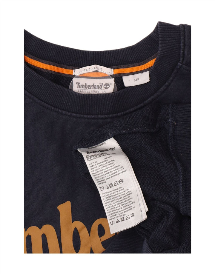 Timberland Mens Graphic Regular Fit Sweatshirt Jumper Small Navy Blue